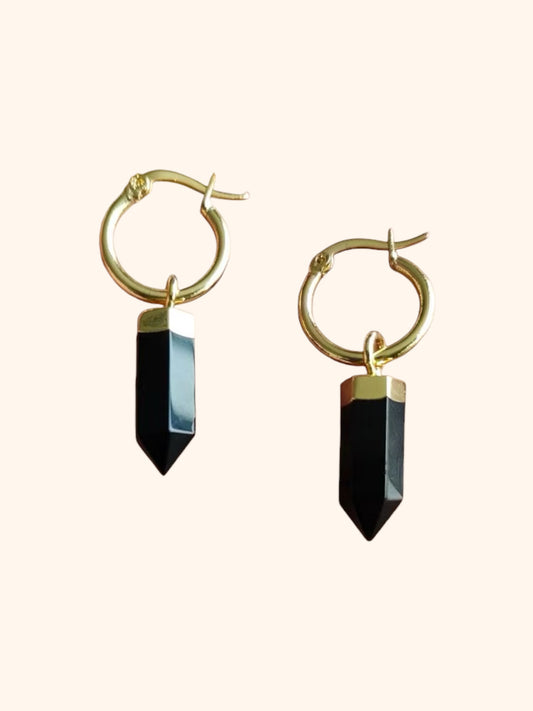 Athena Obsidian Earrings