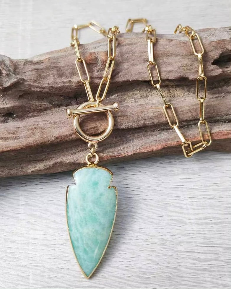 Amazonite Arrowhead Necklace
