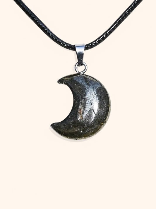 Pyrite Moon Necklace