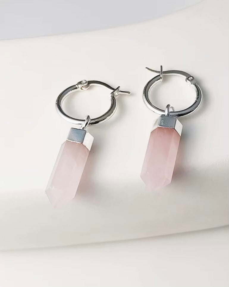 Athena Rose Quartz Earrings
