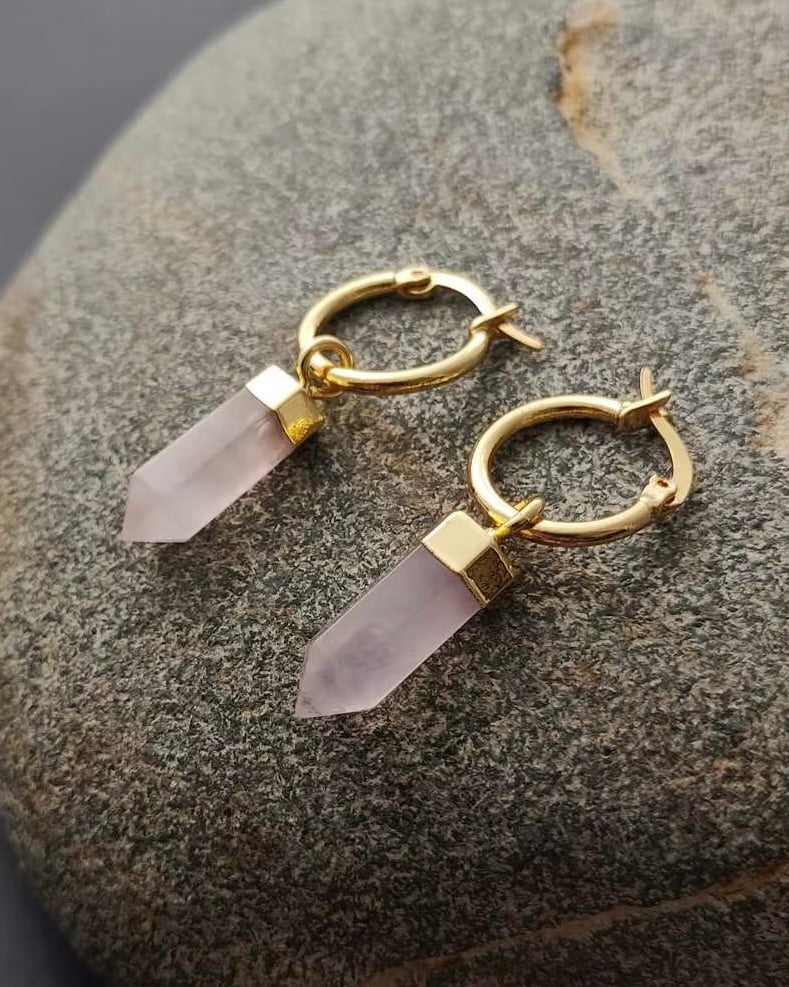 Athena Rose Quartz Earrings
