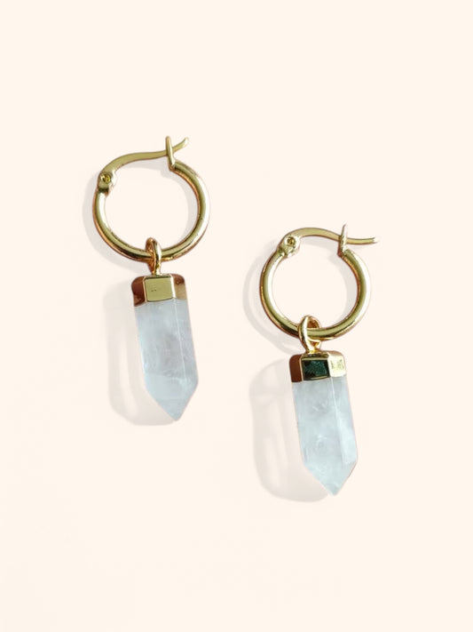 Athena Clear Quartz Earrings