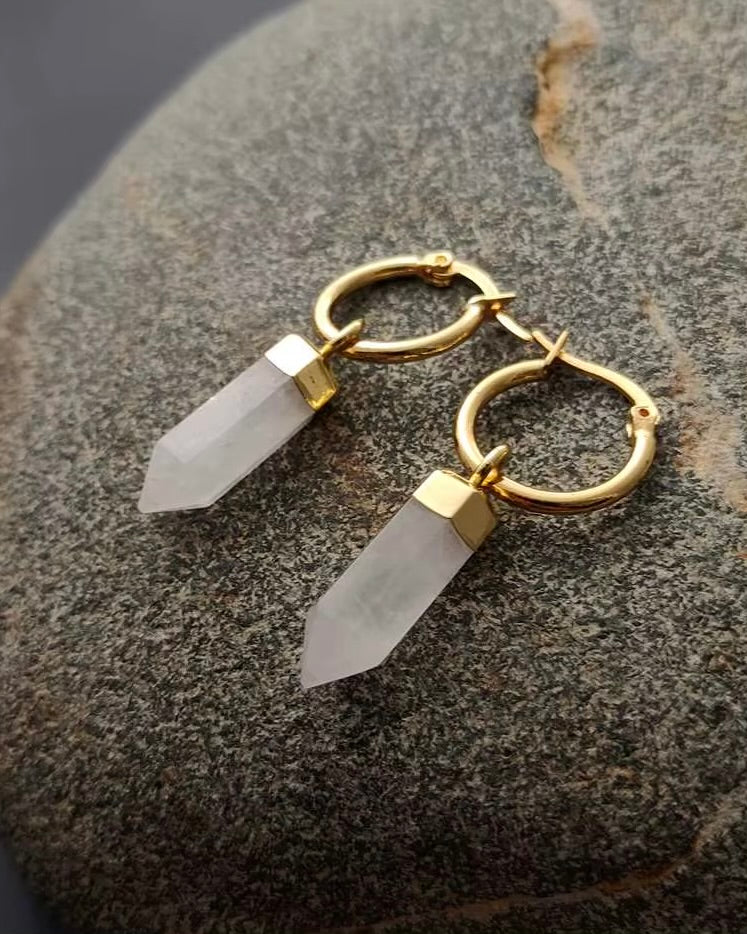 Athena Clear Quartz Earrings