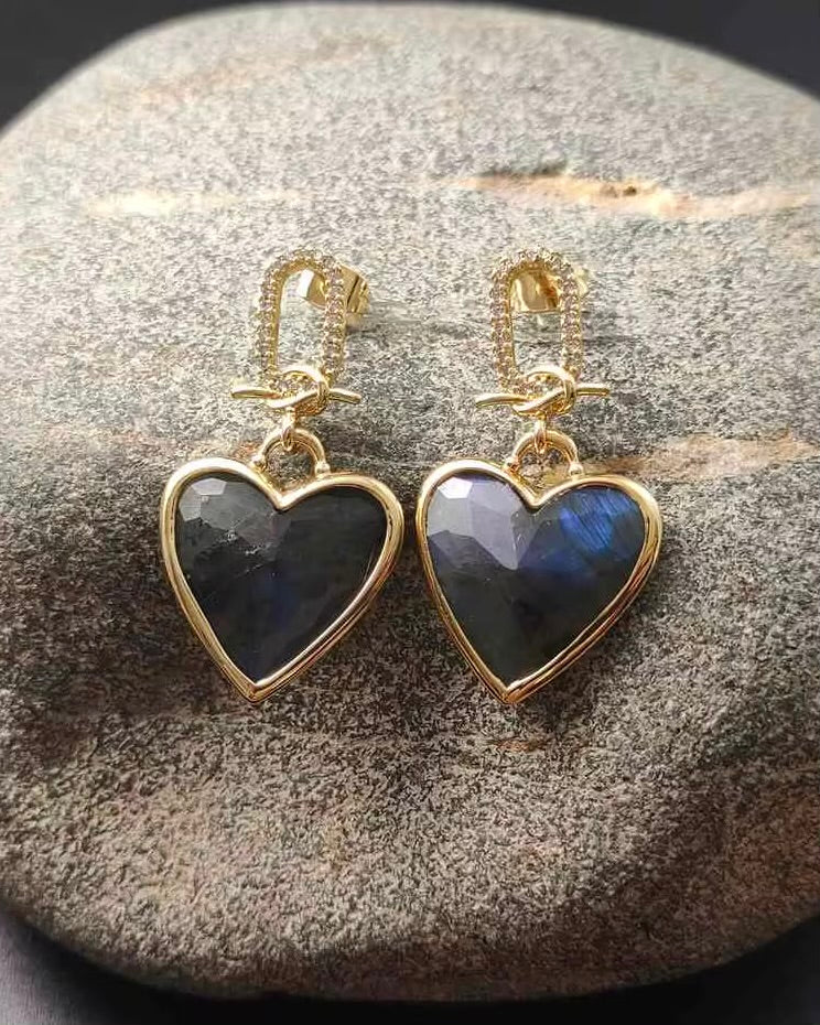 Labradorite Pierre Earrings