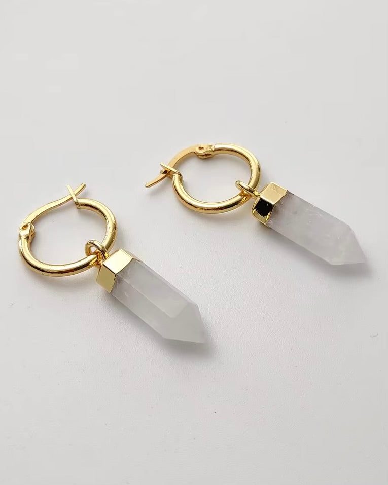 Athena Clear Quartz Earrings