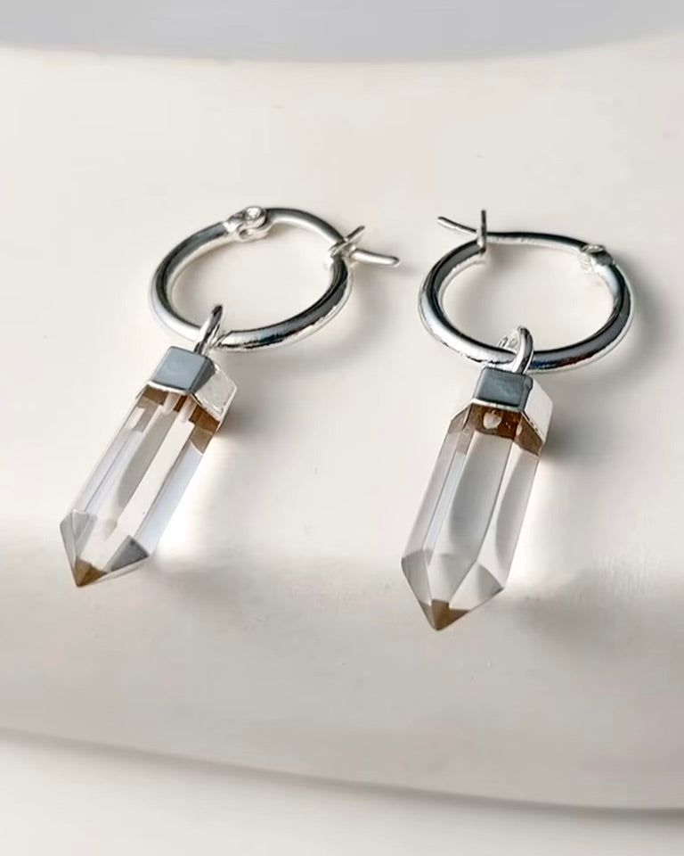 Athena Clear Quartz Earrings