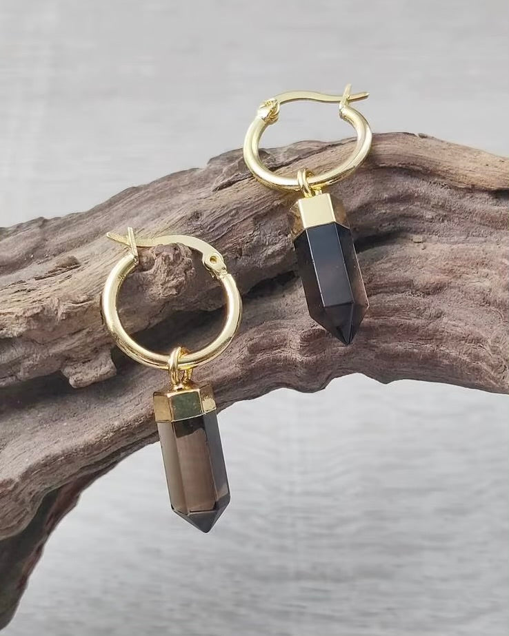 Athena Smokey Quartz Earrings