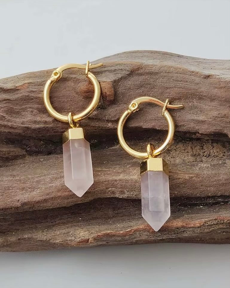 Athena Rose Quartz Earrings
