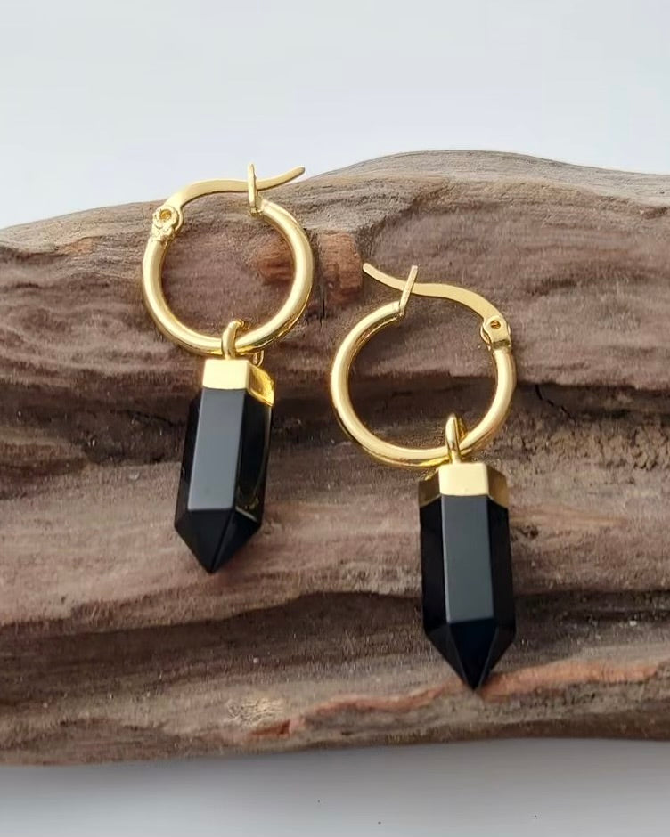 Athena Obsidian Earrings