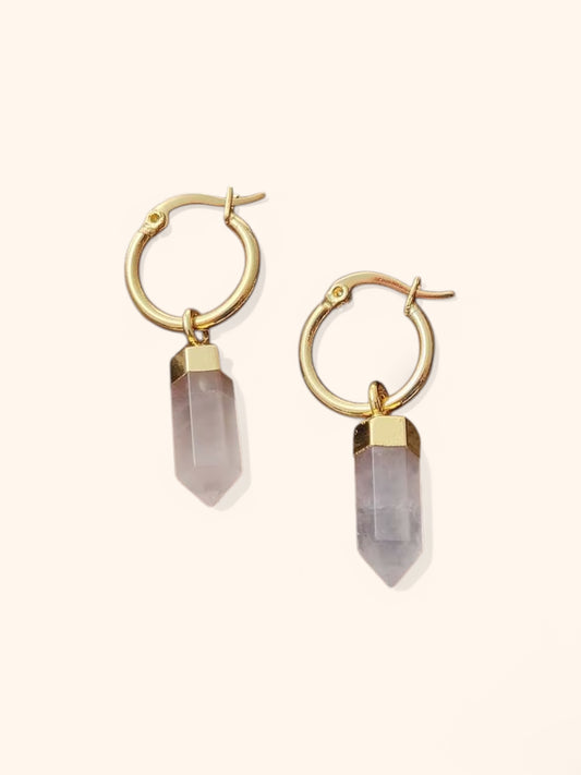 Athena Rose Quartz Earrings