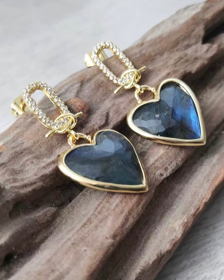 Labradorite Pierre Earrings