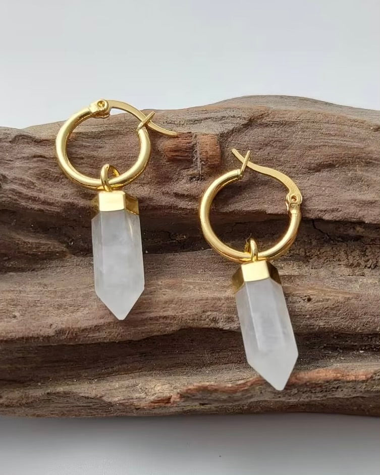 Athena Clear Quartz Earrings