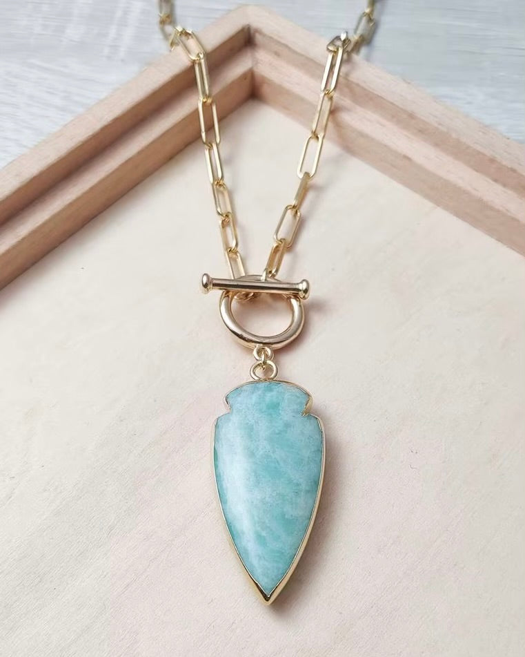 Amazonite Arrowhead Necklace