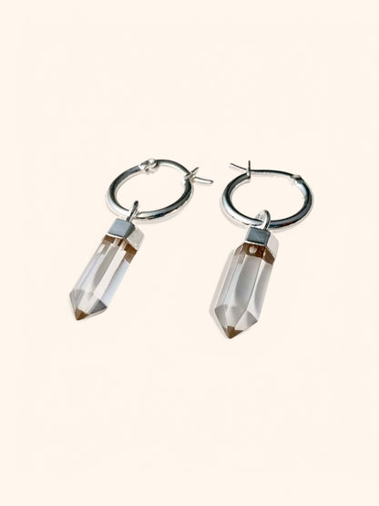 Athena Clear Quartz Earrings