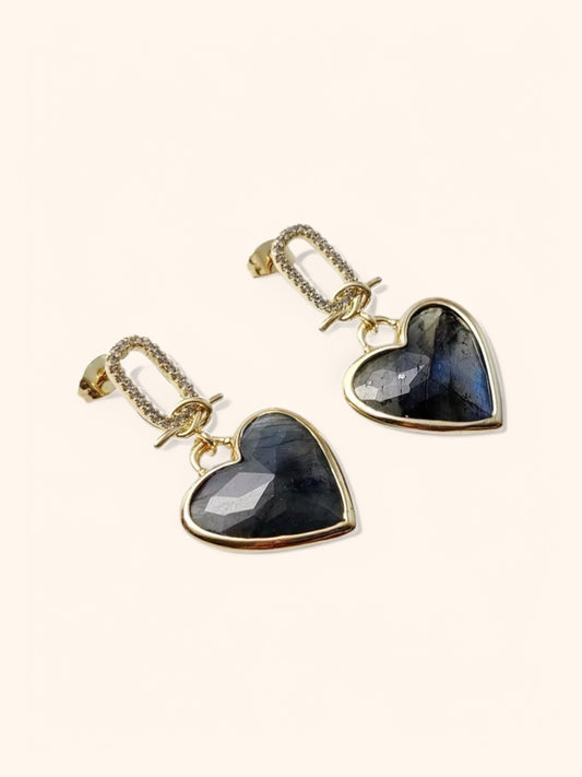 Labradorite Pierre Earrings