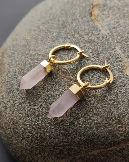 Athena Rose Quartz Earrings