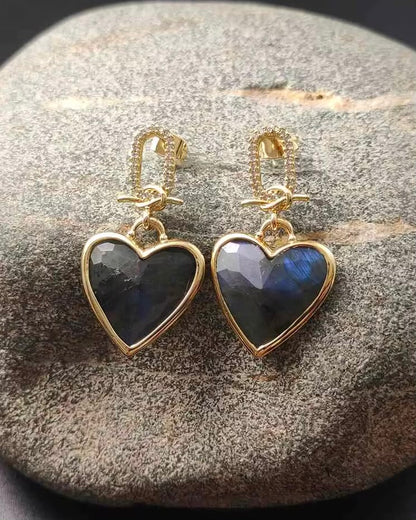 Labradorite Pierre Earrings