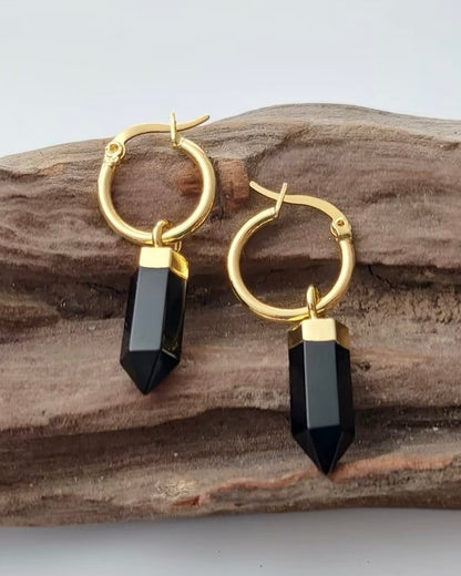 Athena Obsidian Earrings